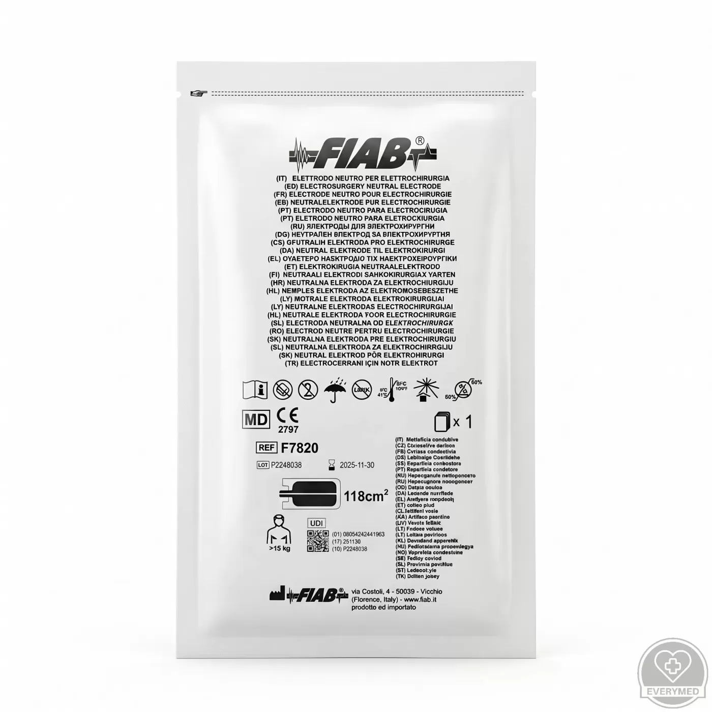 Egyszer használatos neutrális elektróda 202 mm x 101 mm