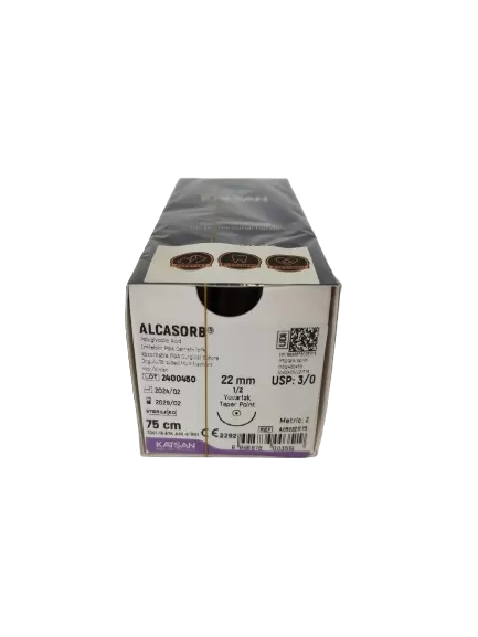 Alcasorb 3/0 75cm 1/2 22mm körtű