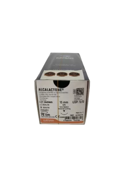 Alcalactone varróanyag 5/0 75 cm 3/8 13 mm fordított vágótű