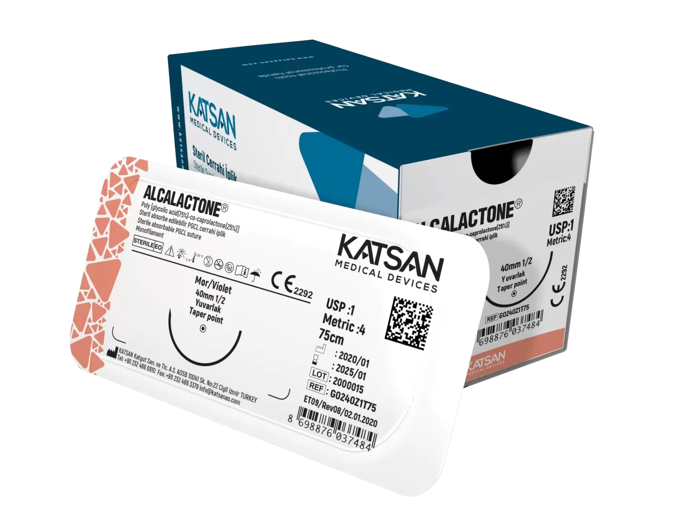 Alcalactone varróanyag 5/0 75 cm 3/8 13 mm fordított vágótű