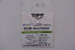 Nylon 2/0 90cm 3/8 30mm fordított vágótű