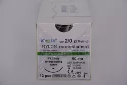 Nylon 2/0 90cm 3/8 40mm fordított vágótű