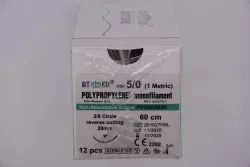 Polypropylene 5/0 60cm 3/8 20mm fordított vágótű
