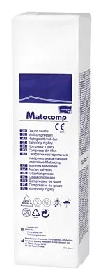 Matocomp mull-Lap 16R  5 cm x 5 cm (100 db/csomag, 30 csomag/karton)