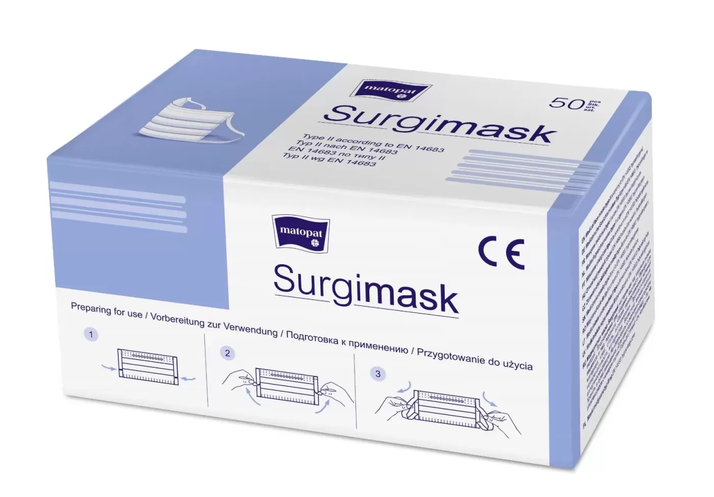 Surgimask orvosi maszk II típusú elasztikus szárral