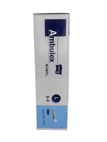 Ambulex nitril púdermentes vizsgáló kesztyű L, hosszított (100 db/csomag, 10 csomag/karton)
