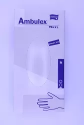 Ambulex vinil púdermentes vizsgáló kesztyű M (100 db/csomag, 10 csomag/karton)