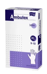 Ambulex latex púderes kesztyű XL (100 db/csomag, 10 csomag/karton)