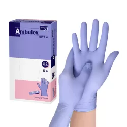 Ambulex nitril púdermentes kesztyű, lila XS (100 db/csomag, 10 csomag/karton)