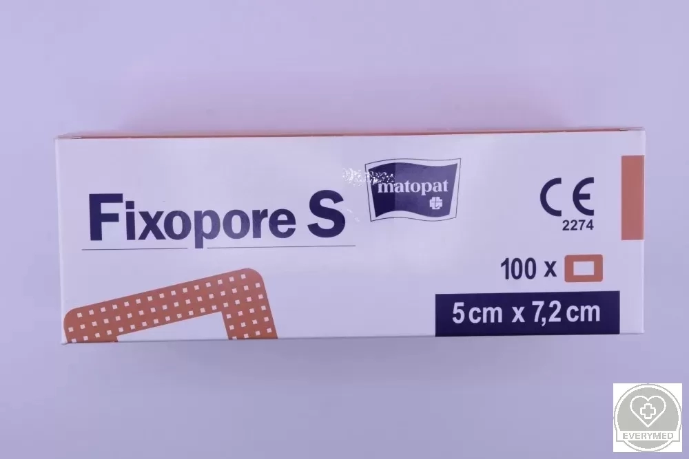Fixpopore S szigetkötszer nem szőtt 5 cm x 7,2 cm (100 db/csomag)