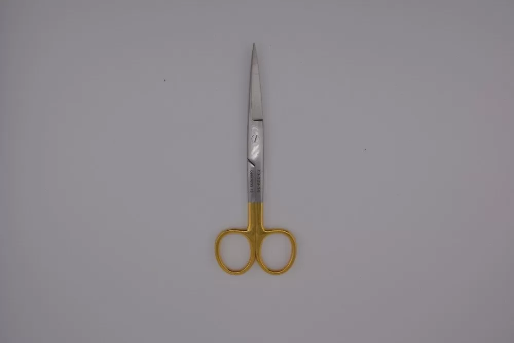 TC Standard olló aranyozott, hegyes/hegyes, egyenes 14,5 cm