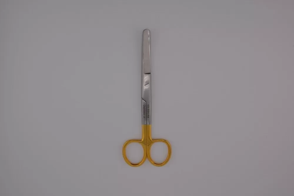 TC Standard olló aranyozott, tompa/tompa, hajlított 14,5 cm