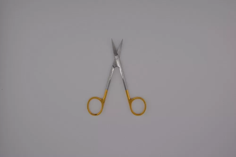 TC Íris olló aranyozott, hegyes/hegyes, hajlított 11 cm