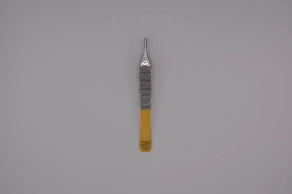TC Adson aranyozott csipesz 1 x 2 fogú, horgas 15 cm