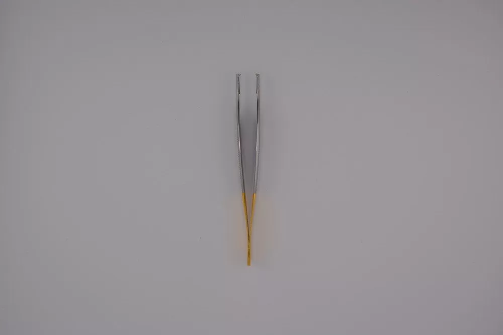 TC Adson aranyozott csipesz 1 x 2 fogú, horgas 15 cm