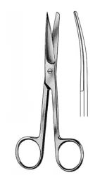 Standard sebészeti olló hegyes/tompa, hajlított 18 cm