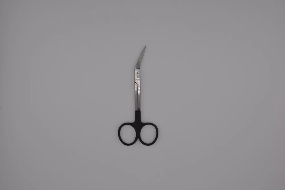 Iris angular super cut olló fekete, hegyes/hegyes, hajlított 11,5 cm