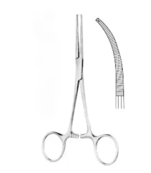 Kocher Delicate érfogó, 1x2 fogú, hajlított 16 cm