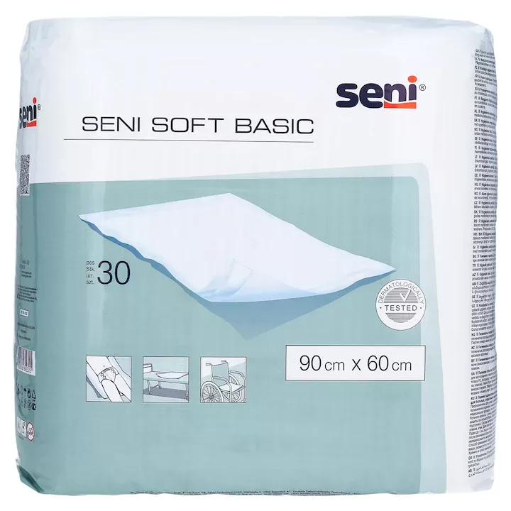 Seni soft basic betegalátét 90 cm x 60 cm (30 db/csomag, 4 csomag/karton)