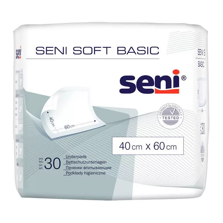 Seni soft basic betegalátét 40 cm x 60 cm (30 db/csomag, 12 csomag/karton)