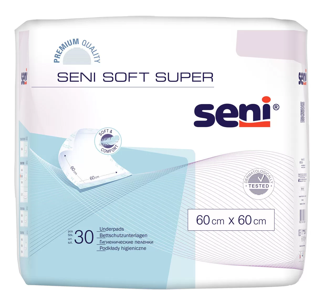 Seni soft super betegalátét 60 cm x 60 cm (30 db/csomag, 4 csomag/karton)