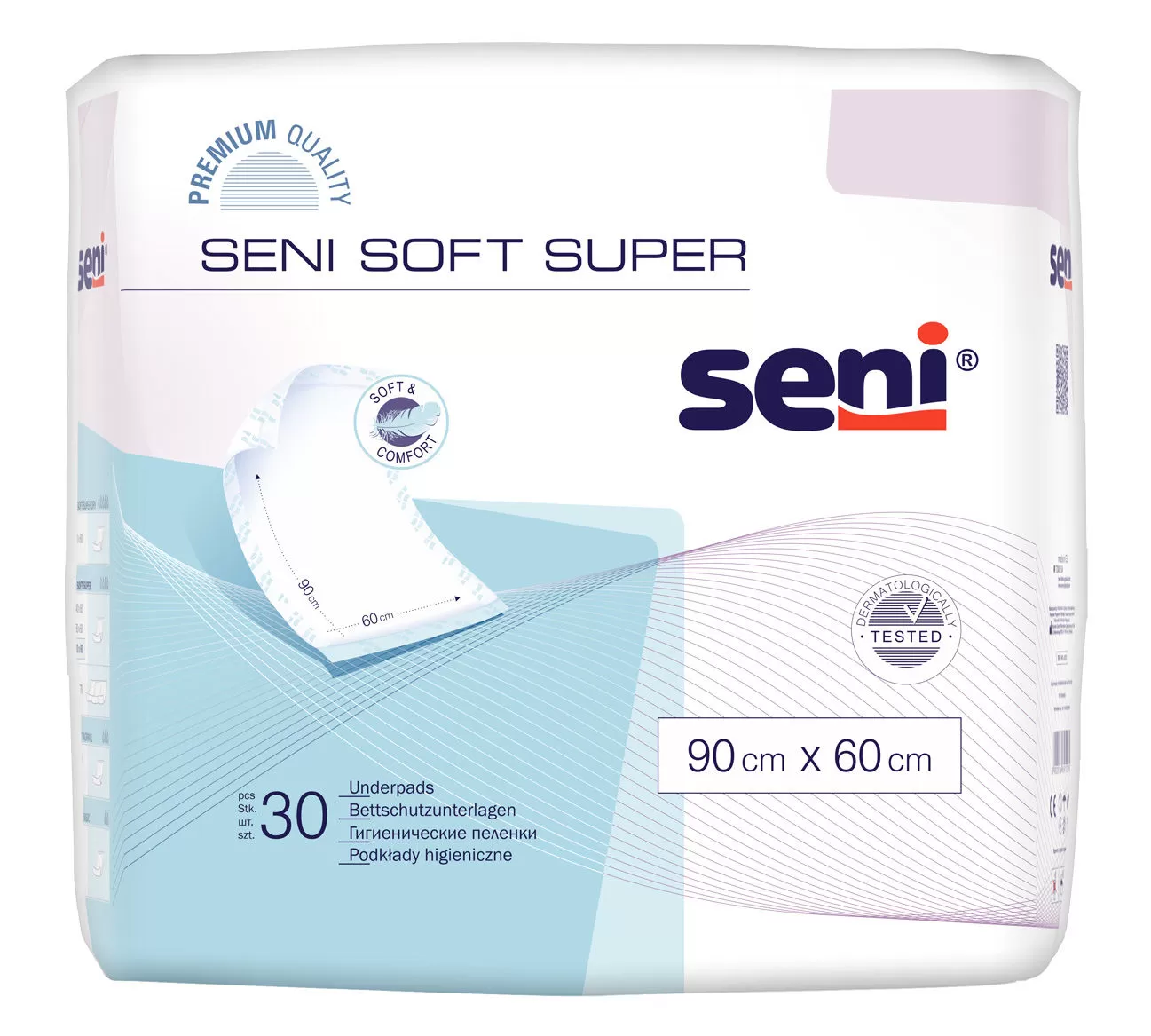 Seni soft super betegalátét 90 cm x 60 cm (30 db/csomag, 4 csomag/karton)