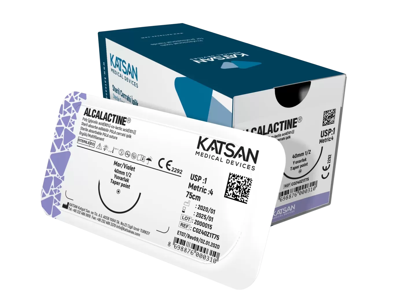 Alcalactine varróanyag 2/0 90 cm 3/8 30 mm fordított vágótű