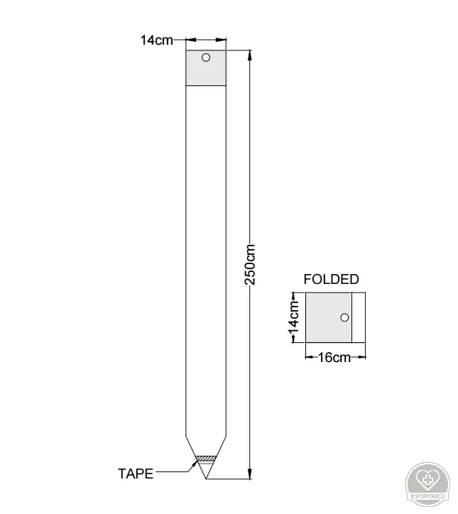 Izoláló lepedő, átlátszó fólia, steril, 40 cm x 225 cm (30 db/doboz)