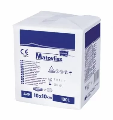 Matovlies 4R nem szőtt sebfedő lap 10 cm x 10 cm (100 db/csomag, 20 csomag/karton)