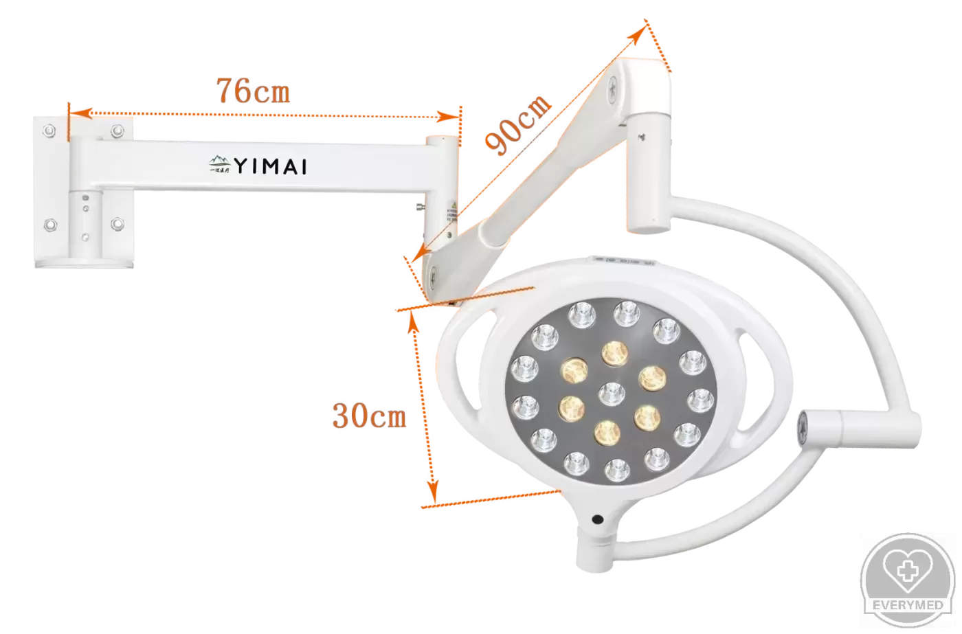 Árnyékmentes sebészeti lámpa (wall mounted)