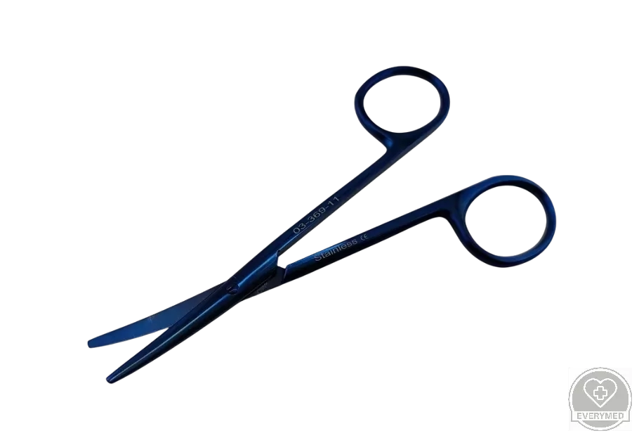 TC Strabismus olló, tompa/tompa, hajlított 11 cm