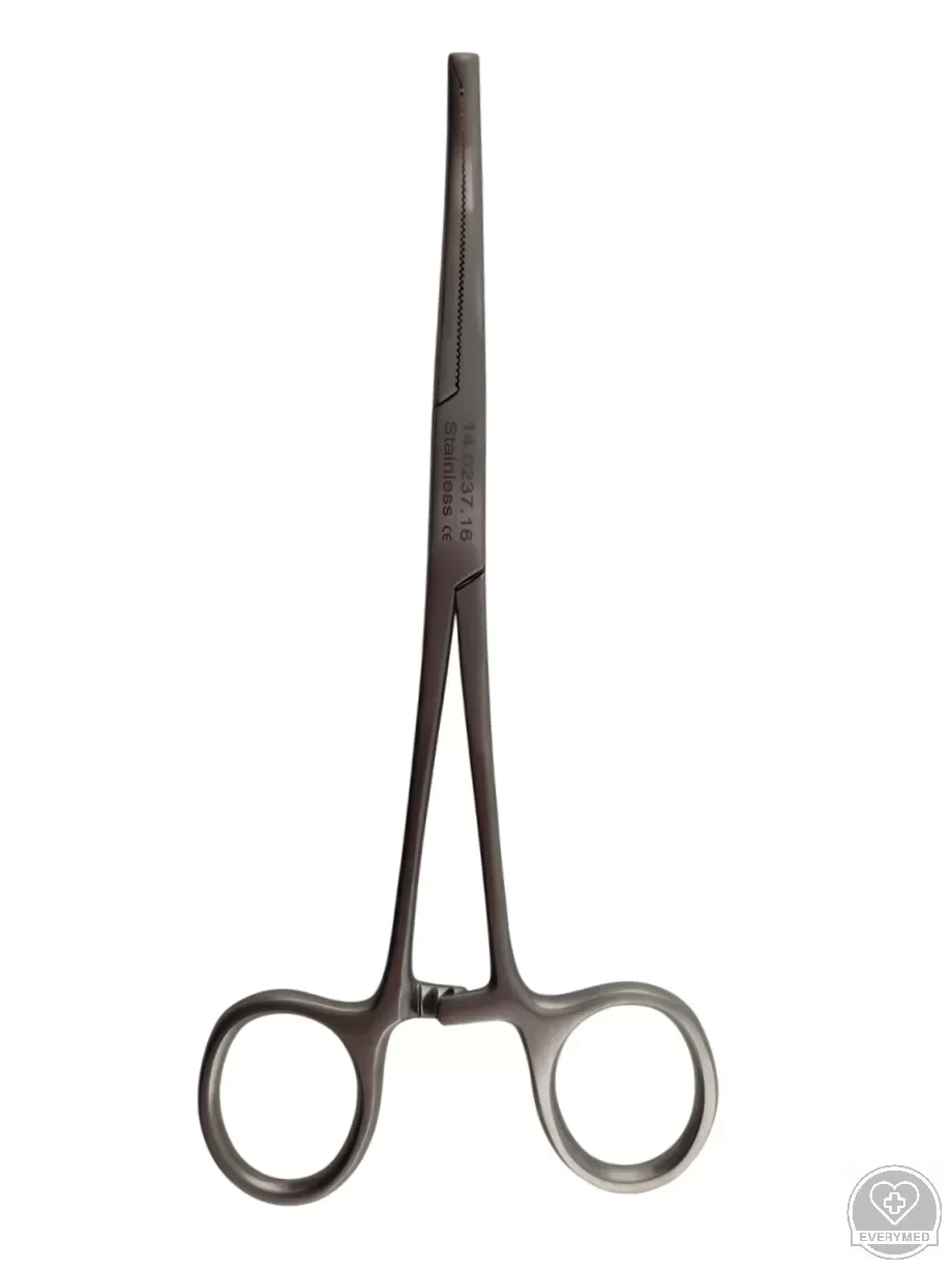 Kocher Delicate fogó, 1x2 fogú, hajlított 16 cm