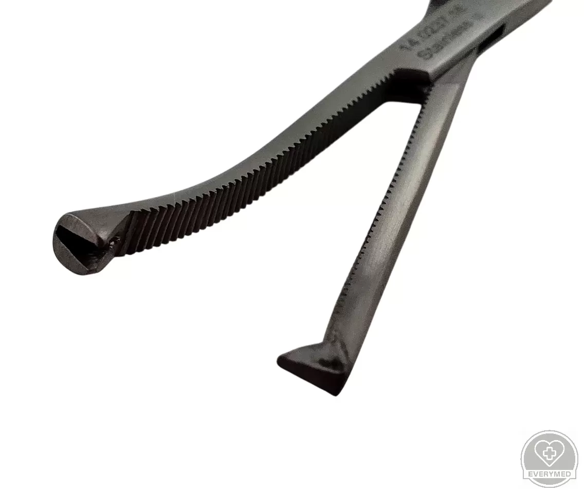 Kocher Delicate fogó, 1x2 fogú, hajlított 16 cm