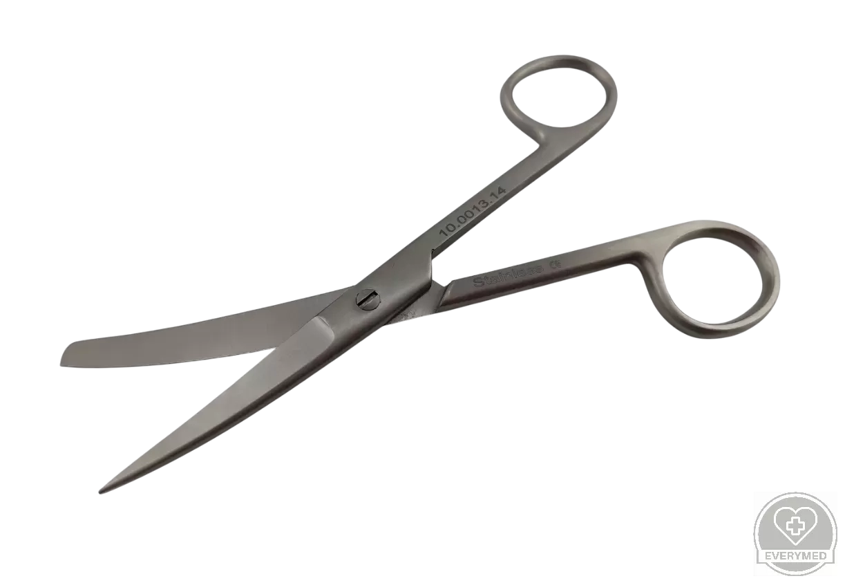 Standard sebészeti olló hegyes/tompa, hajlított 14,5 cm