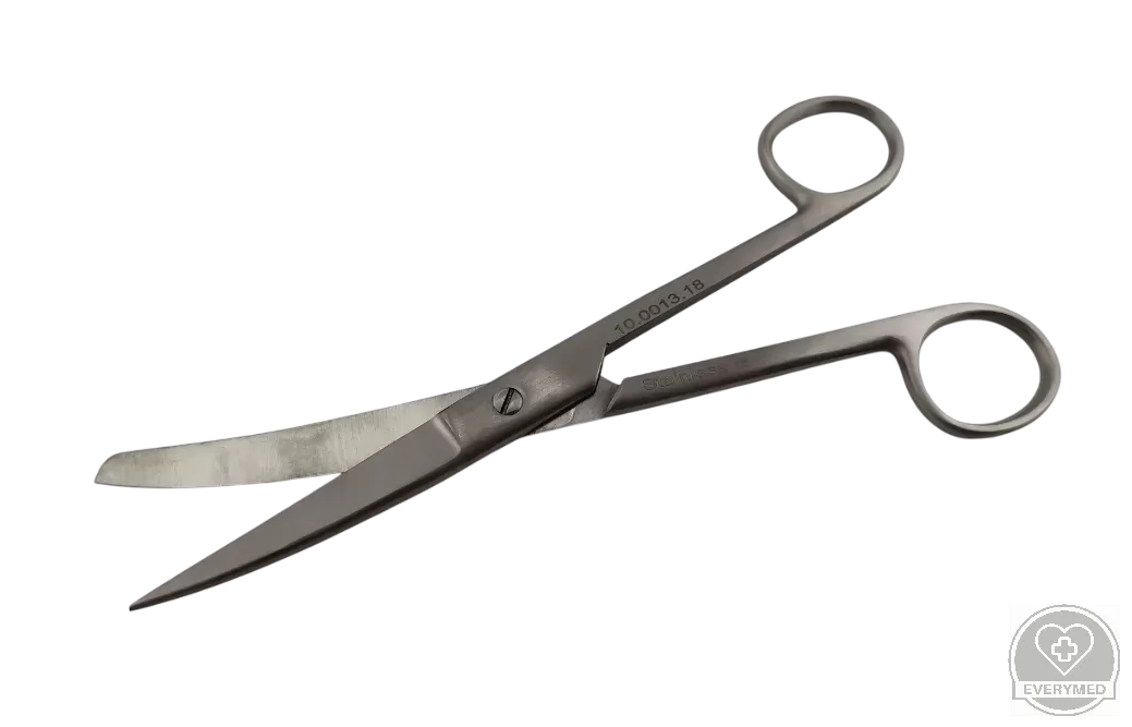 Standard sebészeti olló hegyes/tompa, hajlított 18 cm