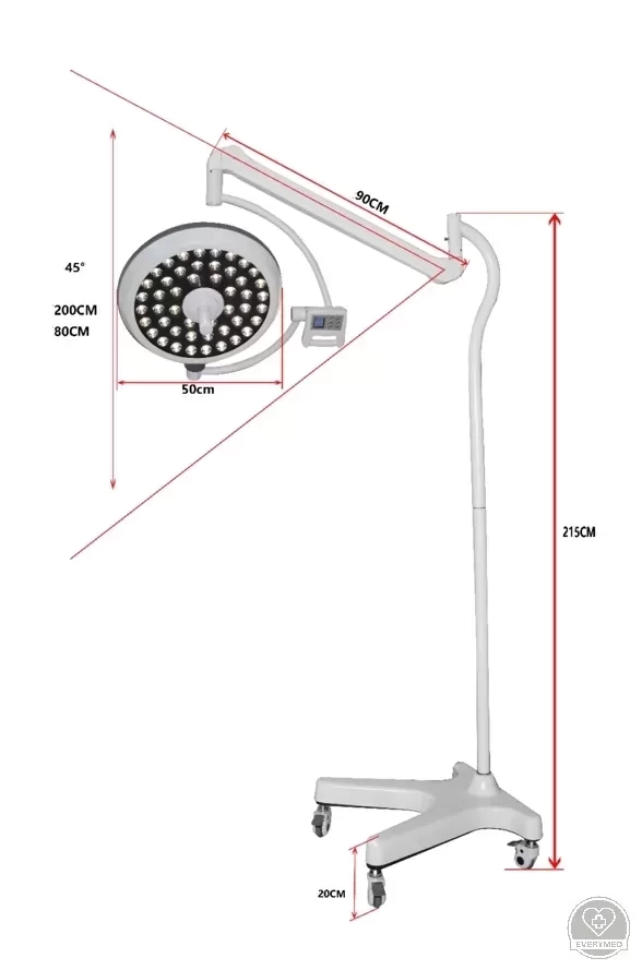 Árnyékmentes műtéti LED lámpa (Classic style mobile)