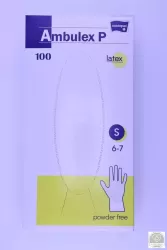 Ambulex latex púdermentes vizsgáló kesztyű S (100 db/csomag, 10 csomag/karton)