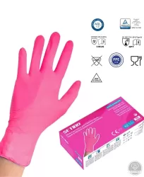 Setino nitril vizsgáló púdermentes kesztyű pink Méret: S (100 db/doboz, 10 doboz/karton)