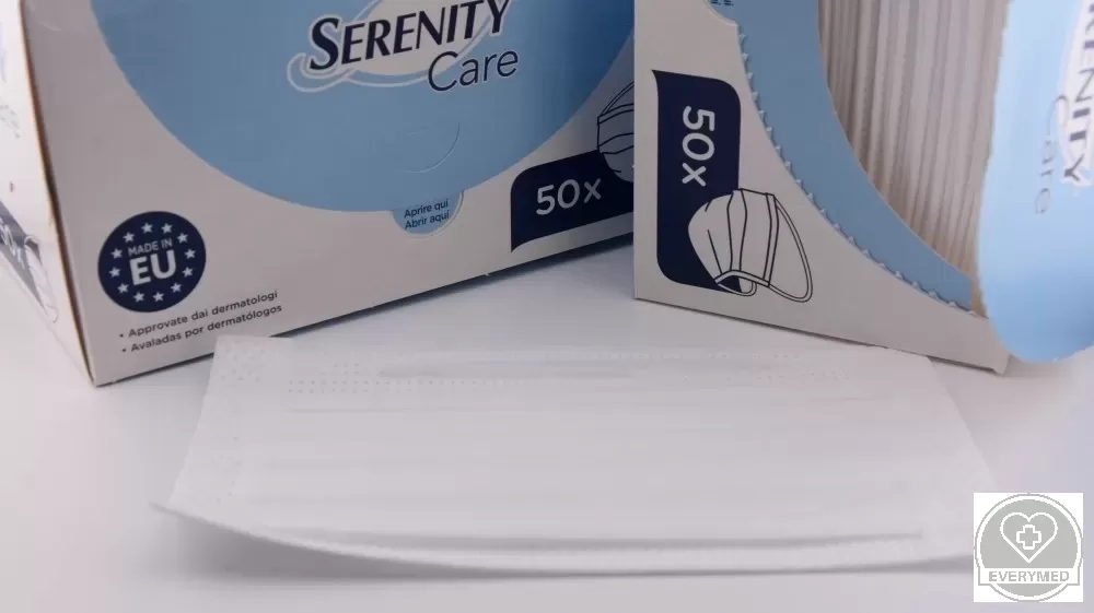 Serenity care orvosi maszk, 3 rétegű, egyszer használatos (50 db)