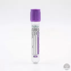 EDTA.K2‑vel adalékolt, vákuumozott vérvételi cső​​ (lila)