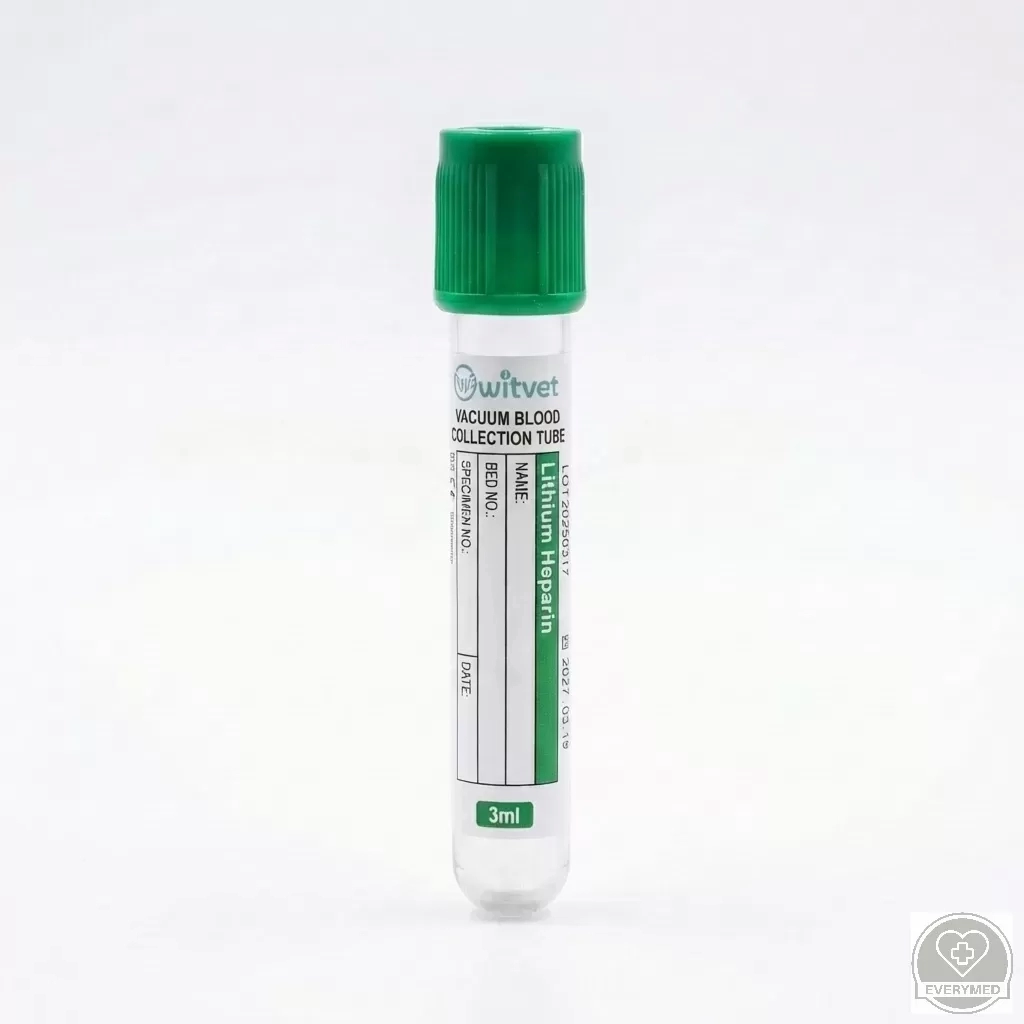 Lítium-heparinnal adalékolt vákuumozott vérvételi cső (zöld)