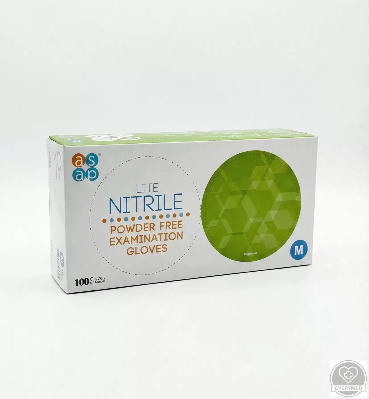 ASAP nitril púdermentes vizsgáló kesztyű, kék, M, (100 db/csomag, 10 csomag/karton)