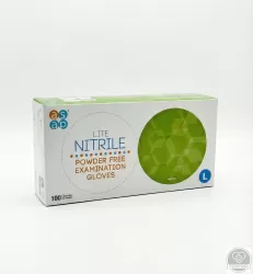 ASAP nitril púdermentes vizsgáló kesztyű, kék, lite,  L (100 db/csomag, 10 csomag/karton)
