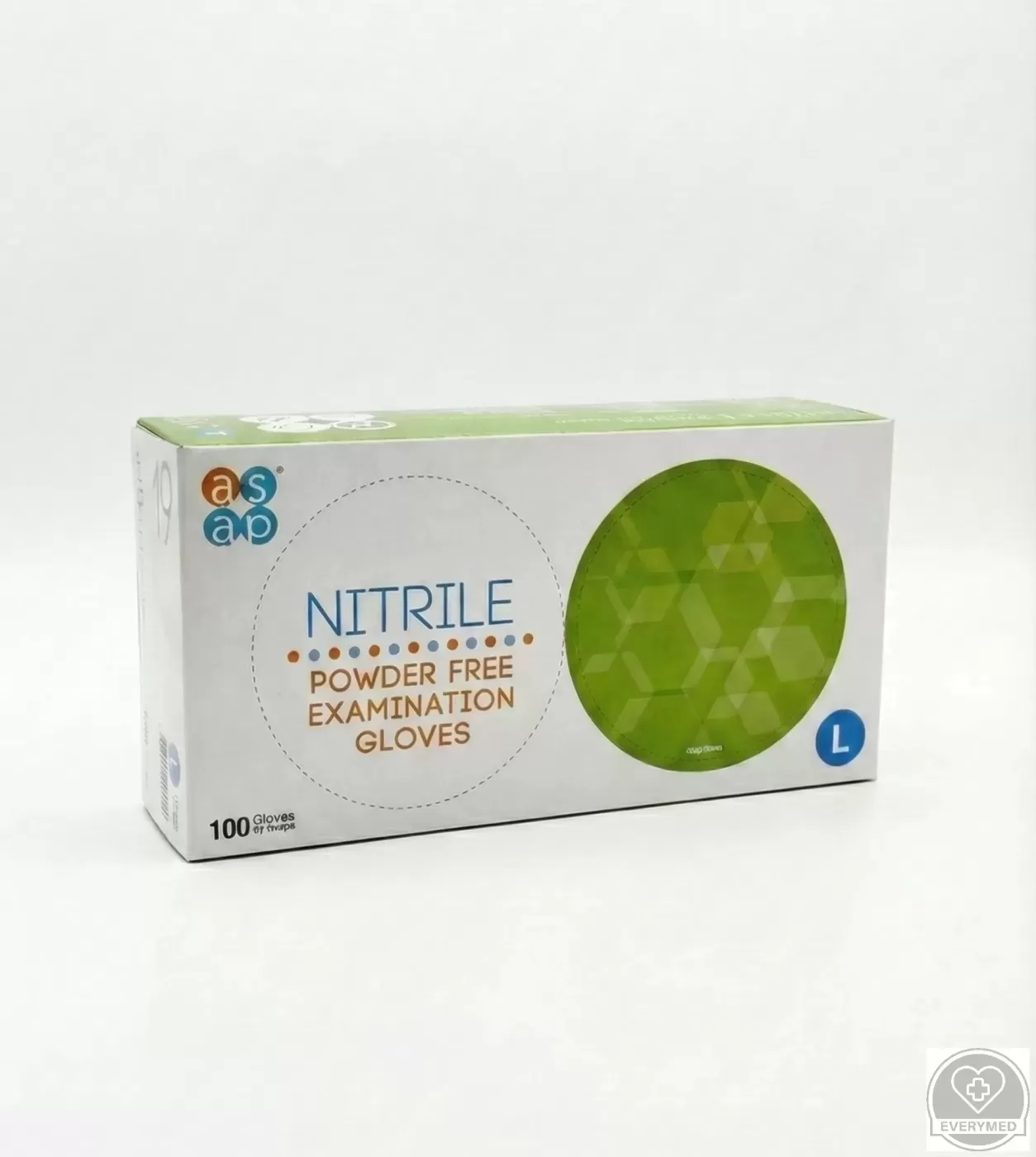 ASAP nitril púdermentes vizsgáló kesztyű, kék, L (100 db/csomag, 10 csomag/karton)