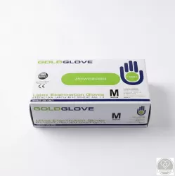 GoldGlove latex púderes vizsgáló kesztyű, fehér, M (100 db/csomag, 10 csomag/karton)