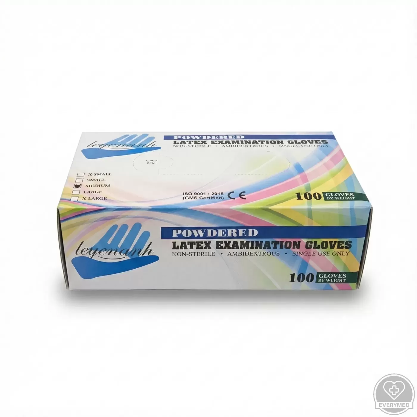 Leyenanh latex púderes vizsgáló kesztyű, fehér, M (100 db/csomag, 10 csomag/karton)