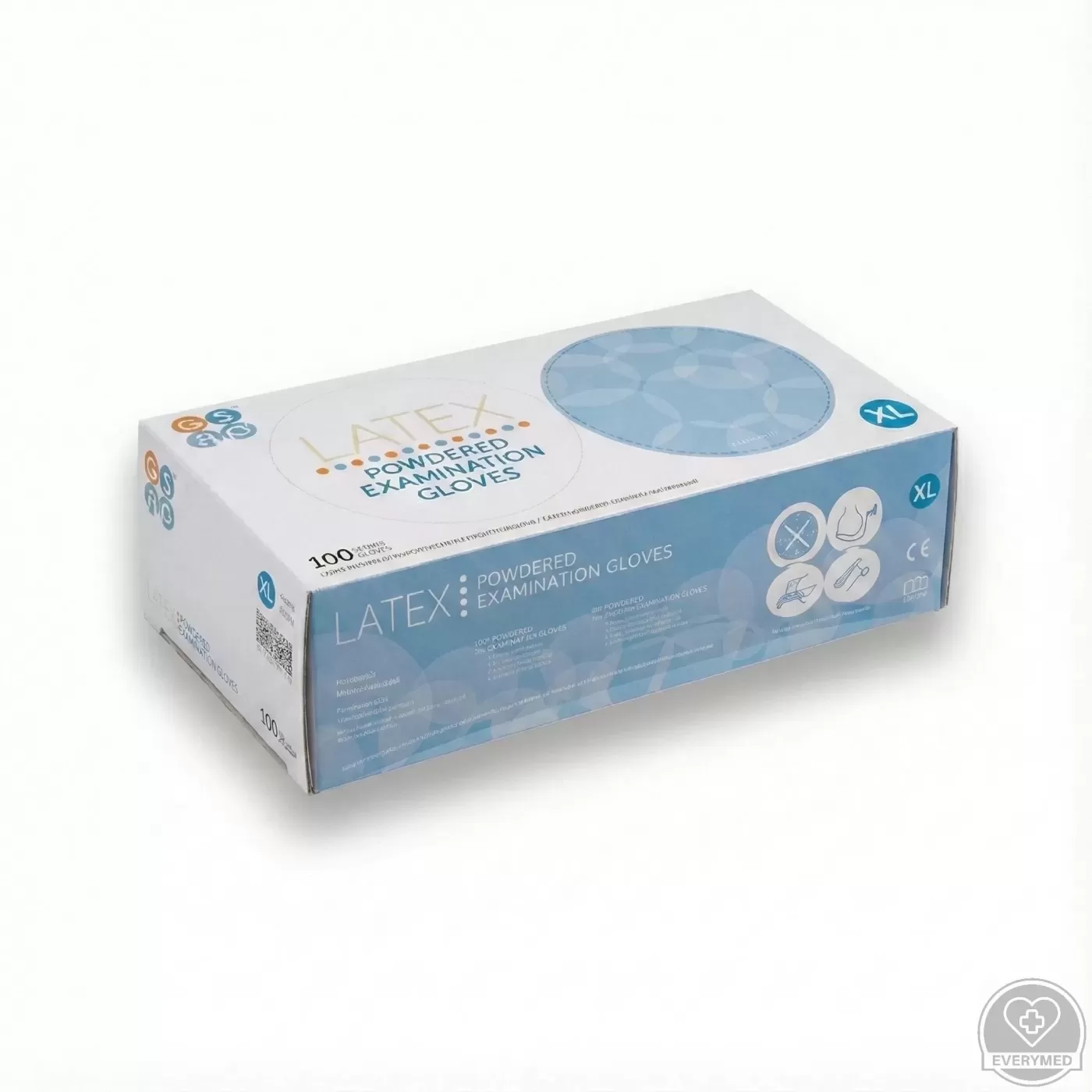 ASAP latex púderes vizsgáló kesztyű, fehér, XL, (100 db/csomag, 10 csomag/karton)