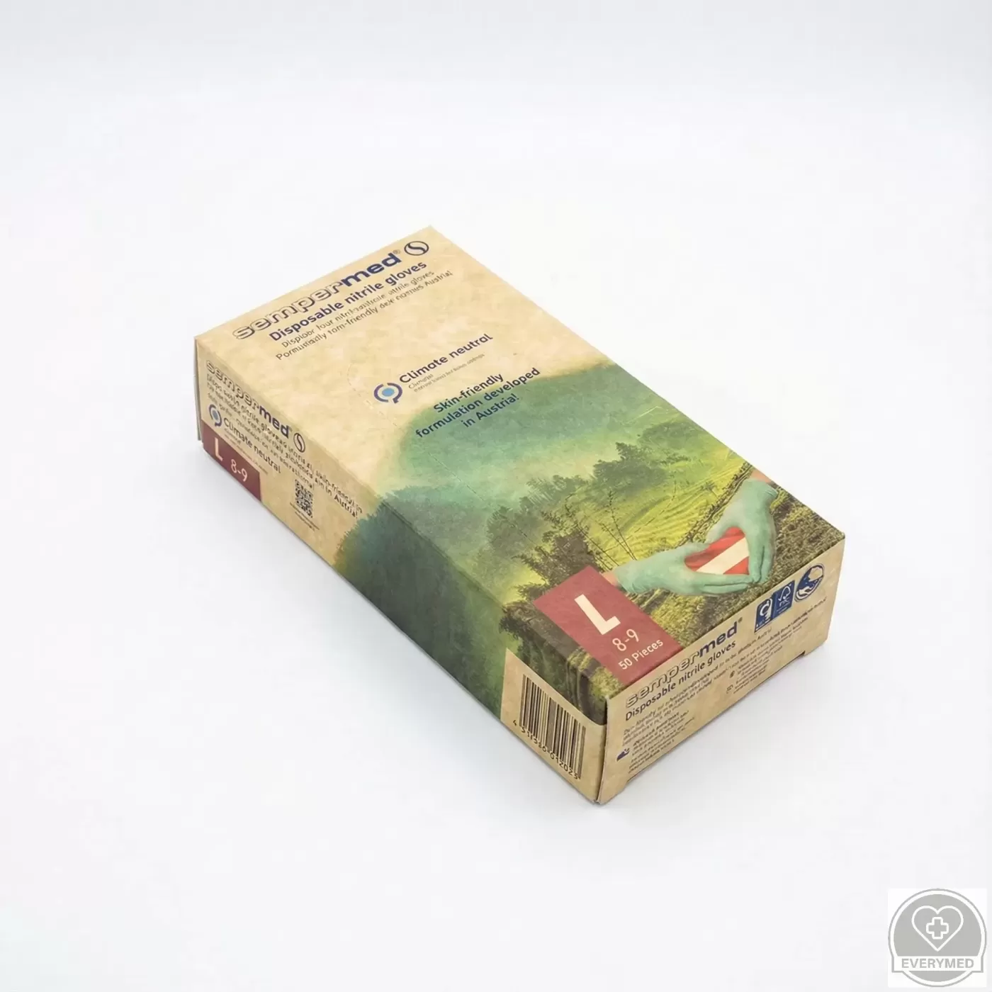 Sempermed nitril púdermentes vizsgáló kesztyű, zöld, L (50 db/csomag, 10 csomag/karton)