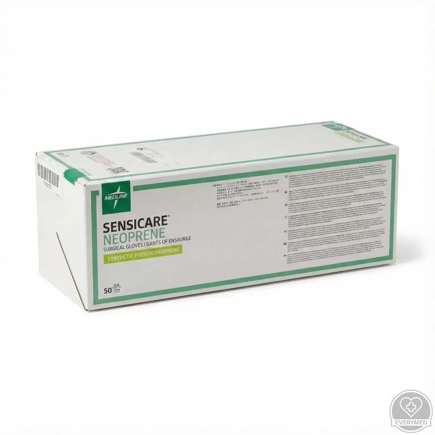 Medline Sensicare Neoprene szintetikus polychloroprene sebészeti kesztyű,  8, ( 50 db /csomag, 10 csomag/karton)