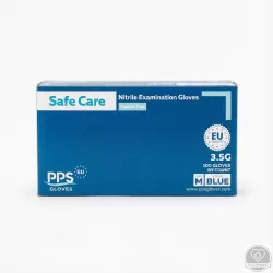 Safe Care nitril púdermentes vizsgáló kesztyű, kék, M (100 db/csomag, 10 csomag/karton)